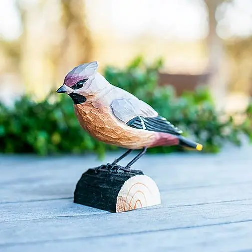 Bohemian waxwing (wood)